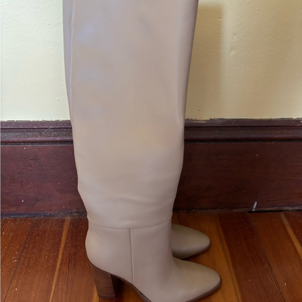 Marc Fisher Cream Heeled Boots